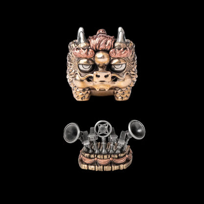 Pig-Nosed Qilin figurine with a podium base on a black background