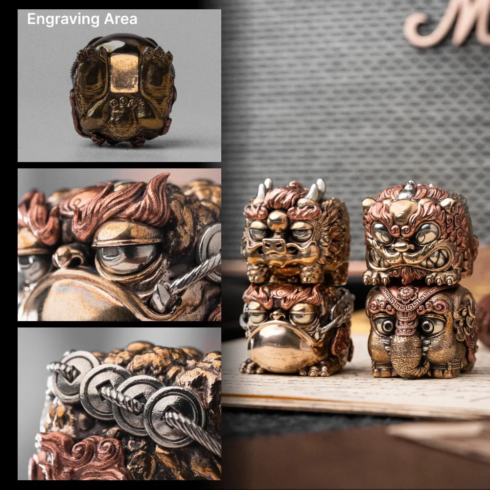 Engraving area detail for the Seven-Star Money Toad figurine