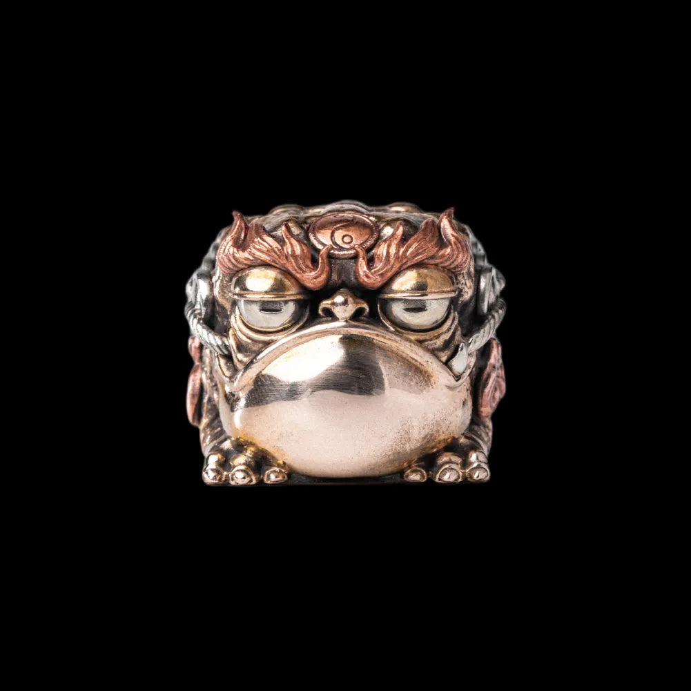 Seven-Star Money Toad figurine on a black background
