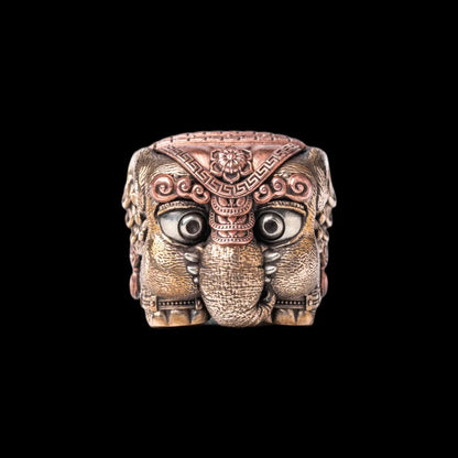 Six-Tusked Elephant figurine on a black background