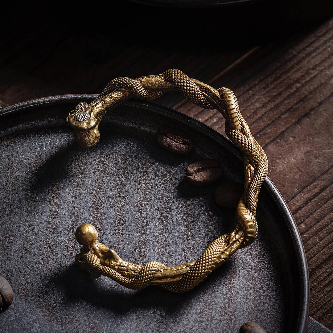 Brass Serpent Cuff Bracelet