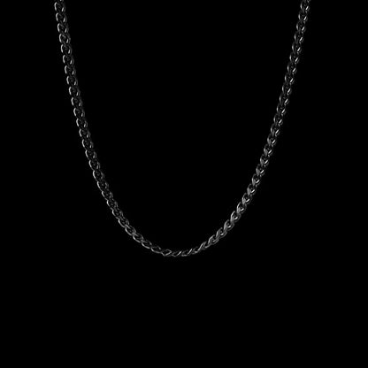 3.5 mm stainless steel Cuban chain necklace in black