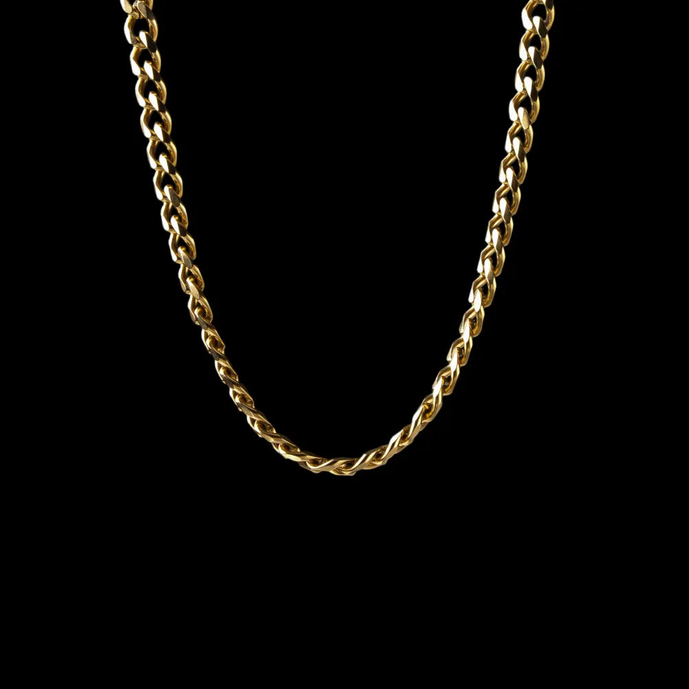 5 mm stainless steel Cuban chain necklace in gold color