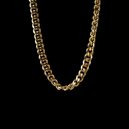 7 mm stainless steel Cuban chain necklace in gold color