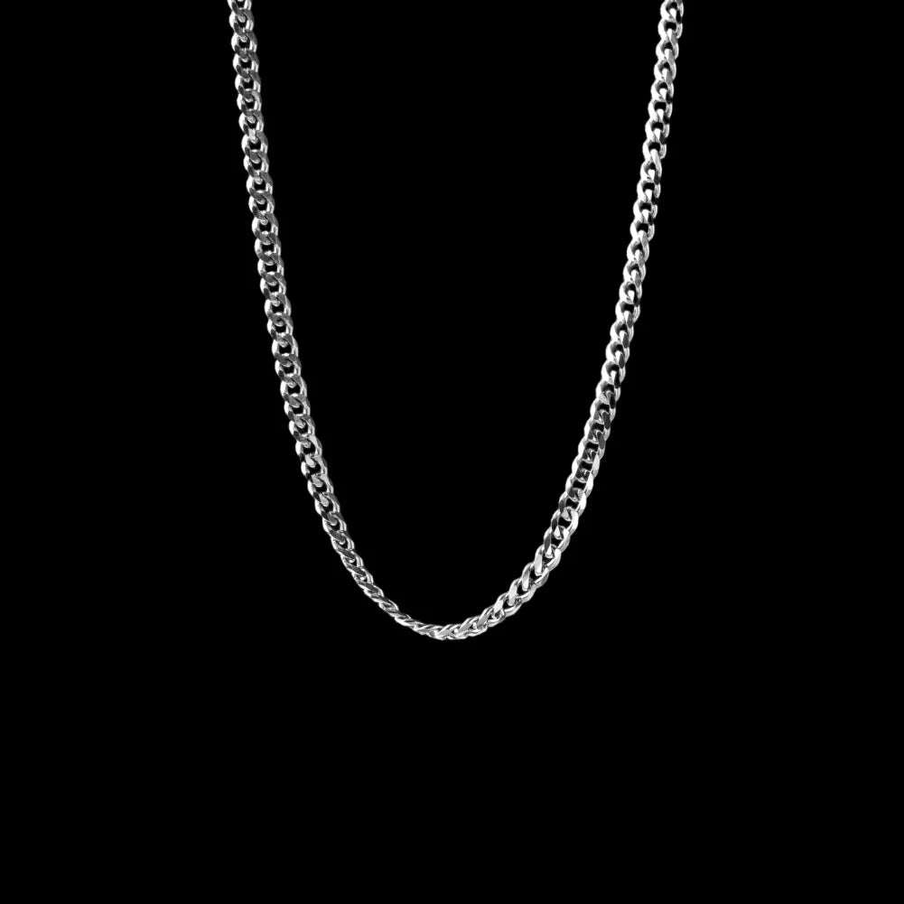 3.5 mm stainless steel Cuban chain necklace in original color