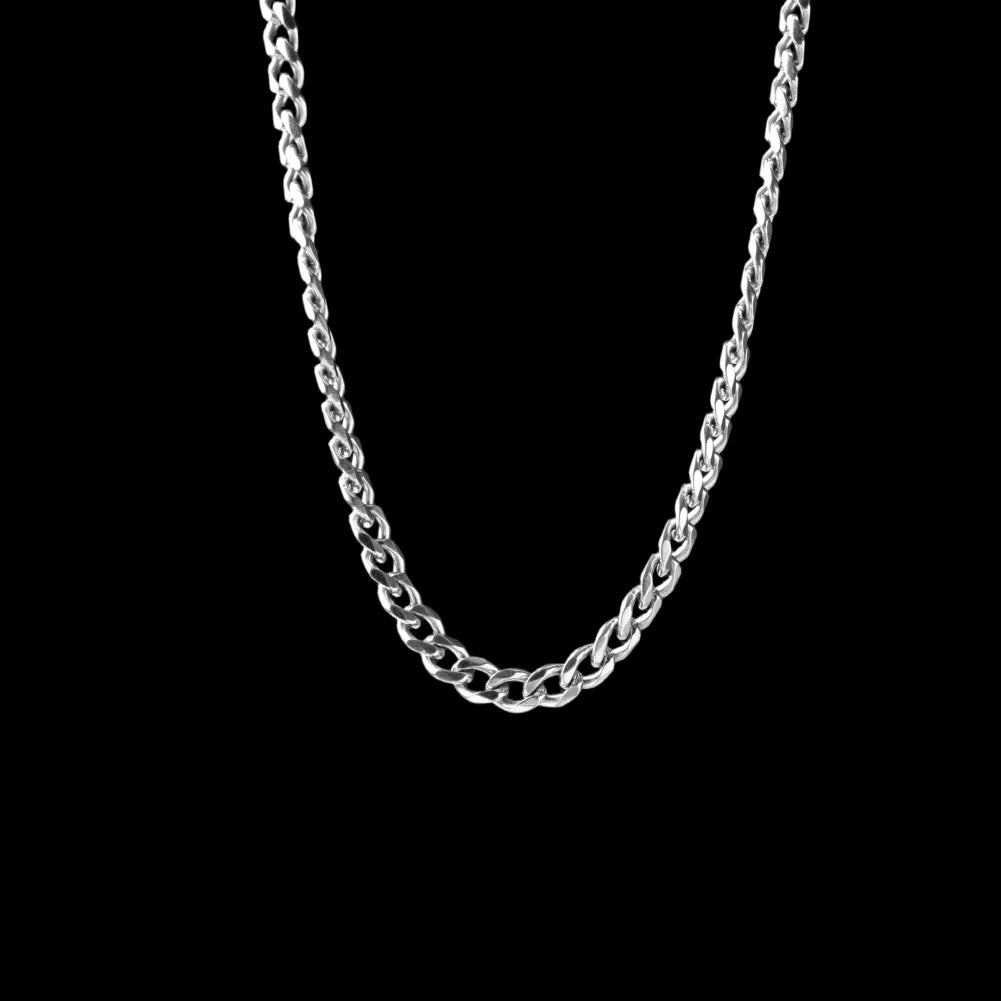 5 mm stainless steel Cuban chain necklace in original color