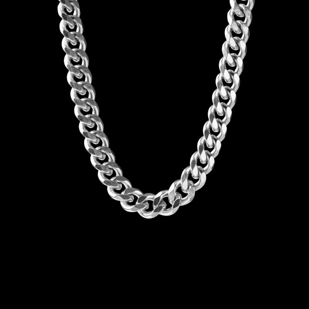 9 mm stainless steel Cuban chain necklace in original color