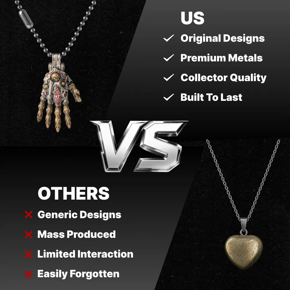 Taoist Mechanical Hand Pendant original design comparison