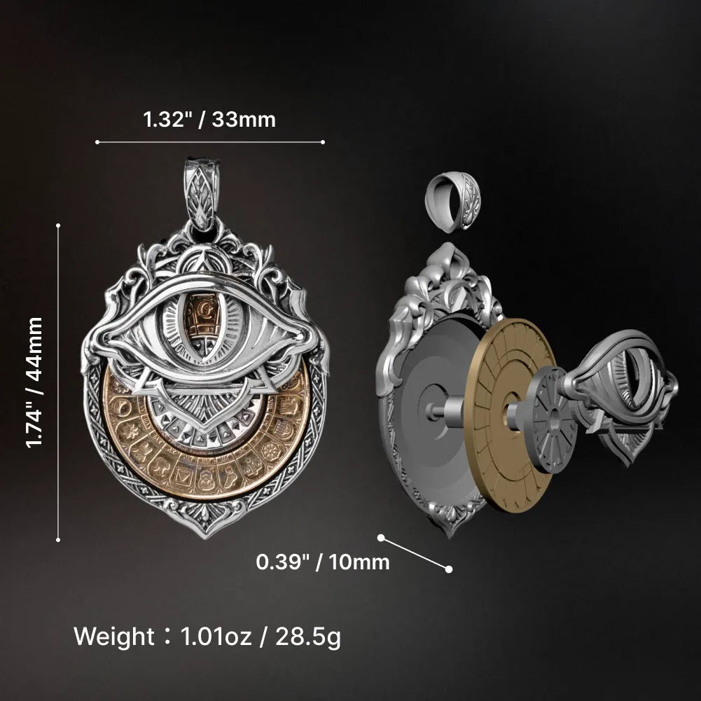 Tarot Vision Pendant dimensions and rotating construction