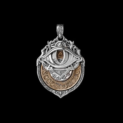 White Bronze and Brass Tarot Vision Pendant only