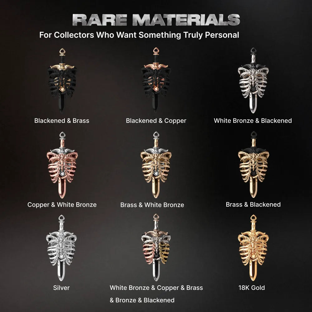 Beating Heart Pendant material and finish options