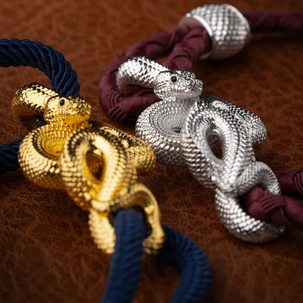 Tree Boa Rope Bracelet in 18K White Gold Plated White Bronze, style and finish comparison display.