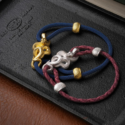Tree Boa Rope Bracelet in 24K Gold Plated Brass, style and finish comparison display.