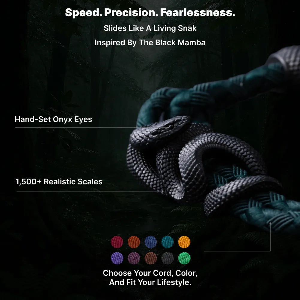 Blackened Tree Boa rope bracelet scale texture and color options