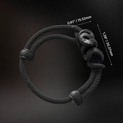 Blackened Tree Boa rope bracelet dimensions and clasp details