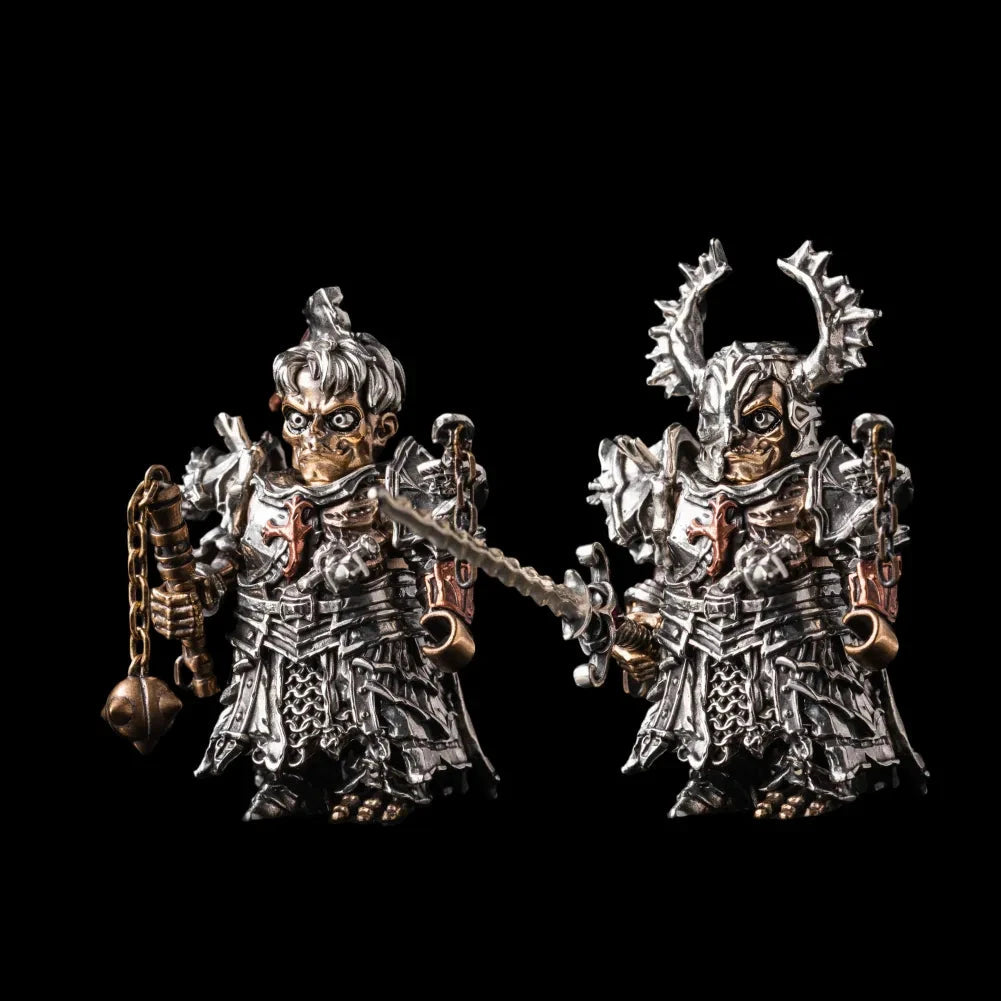 Two Undead Crusader figures with both heads, sword and morning star