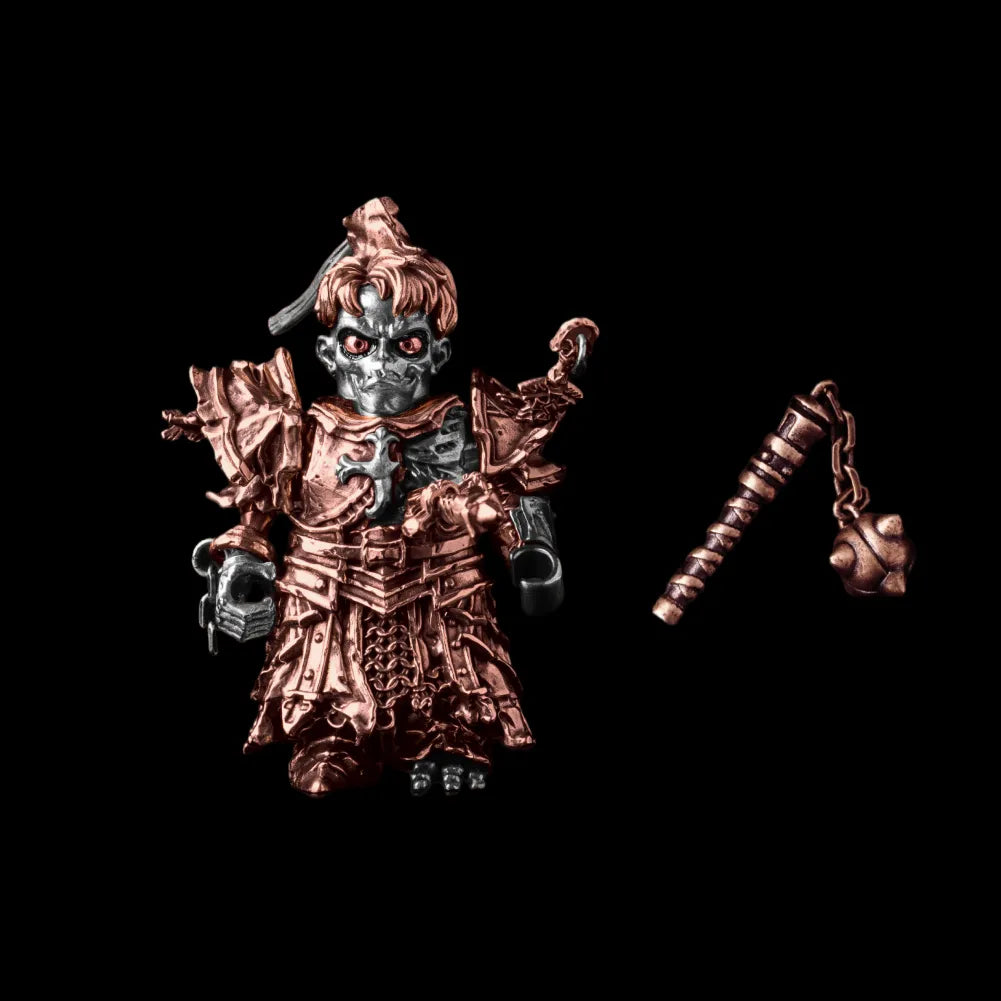 Undead Crusader in Copper & White Bronze with Risen Corpse head and Morning Star