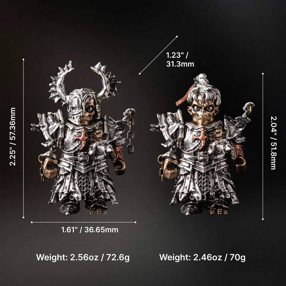 Undead Crusader dimensions and weights for both interchangeable heads