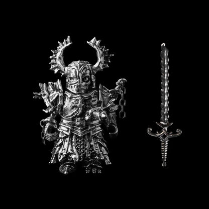 Undead Crusader in Oxidized Silver with Fallen Crusader head and Crusader Sword