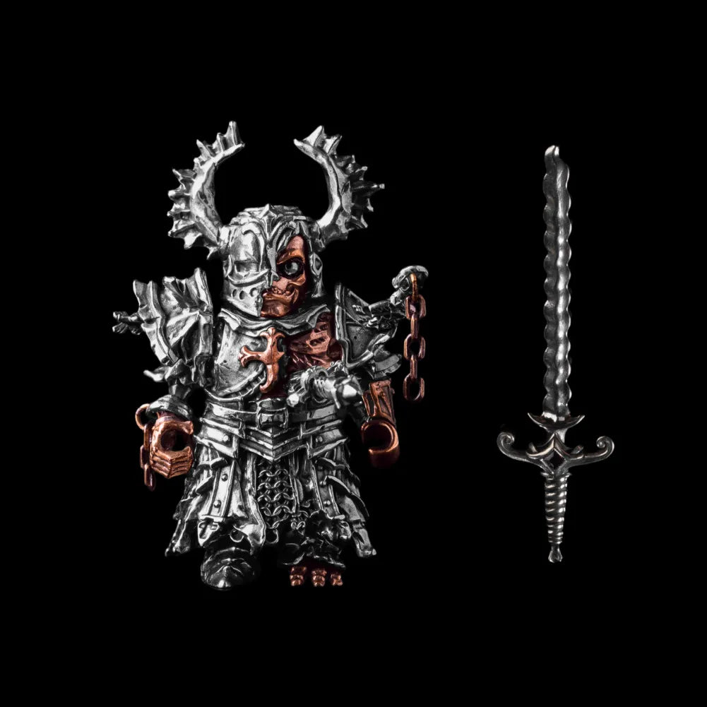 Undead Crusader in White Bronze & Copper with Fallen Crusader head and Crusader Sword
