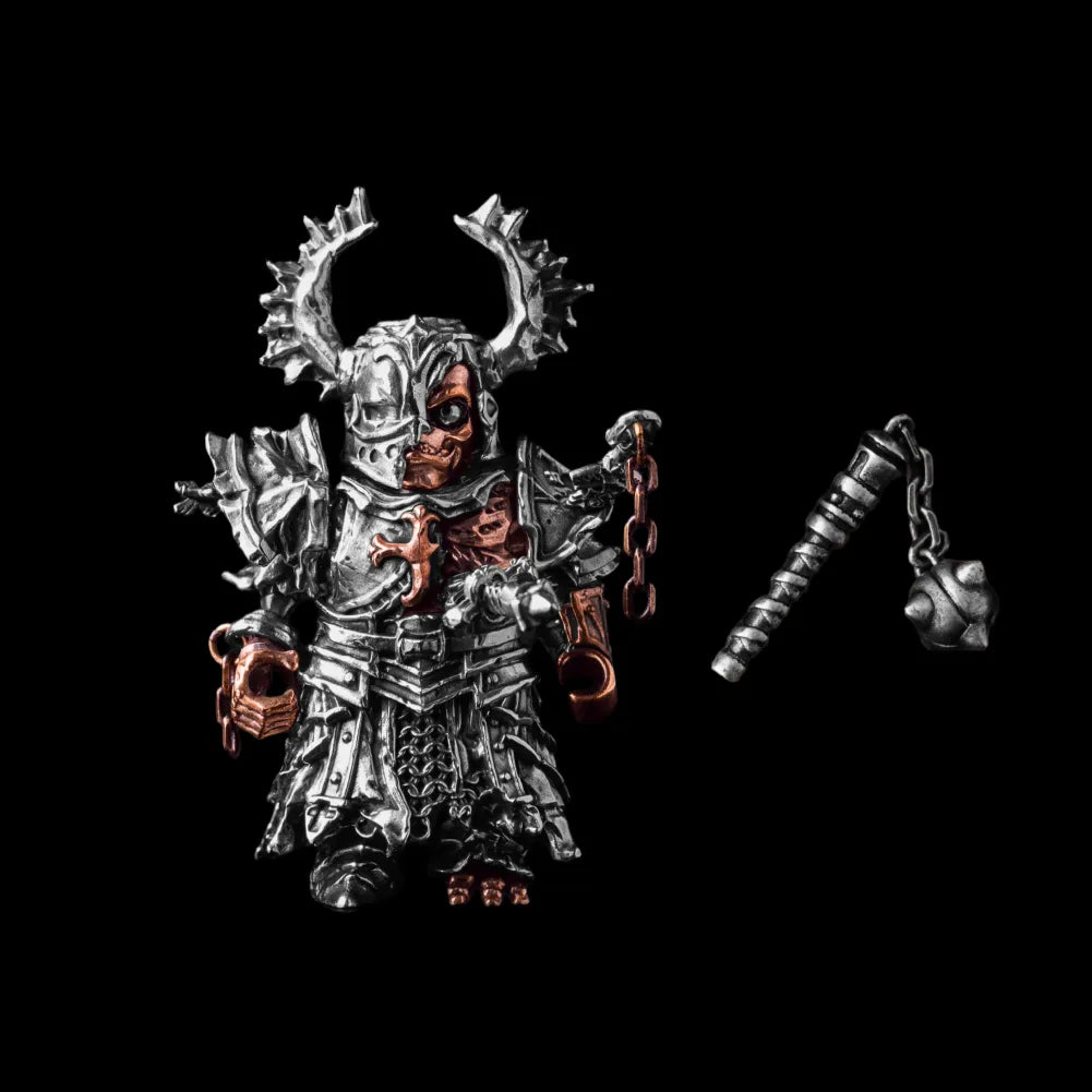 Undead Crusader in White Bronze & Copper with Fallen Crusader head and Morning Star