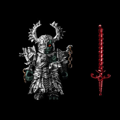 Undead Crusader with Fallen Crusader head and sword on a black background