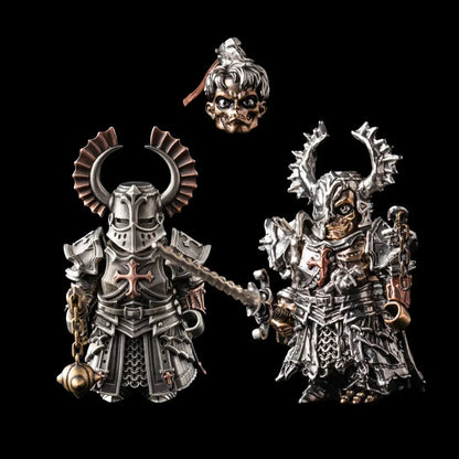 Undead Crusader with Crusader figure, both heads, sword and morning star