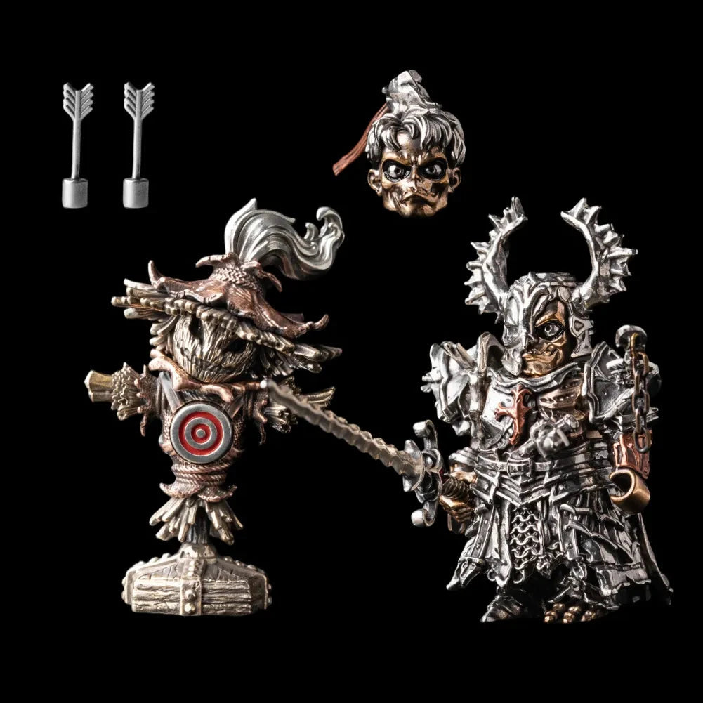 Undead Crusader with scarecrow training dummy, both heads and Crusader Sword