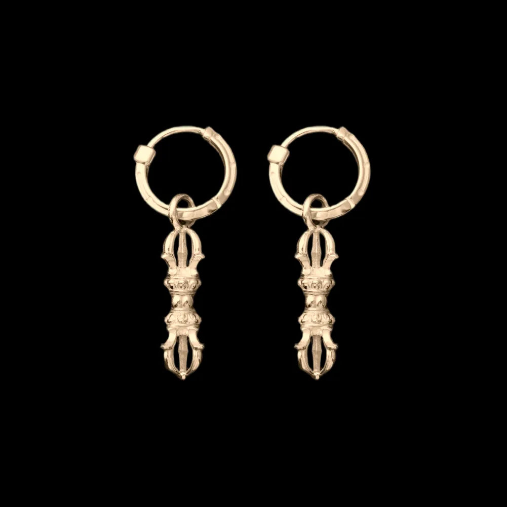 Vajra & Ghanta Earrings in 14K Gold, Vajra (Pair) variant product view