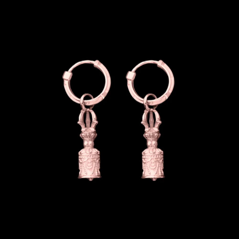 Vajra & Ghanta Earrings in 14K Rose Gold, Ghanta (Pair) variant product view