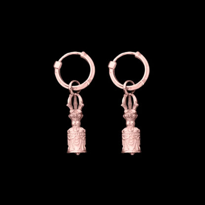 Vajra & Ghanta Earrings in 14K Rose Gold, Ghanta (Pair) variant product view