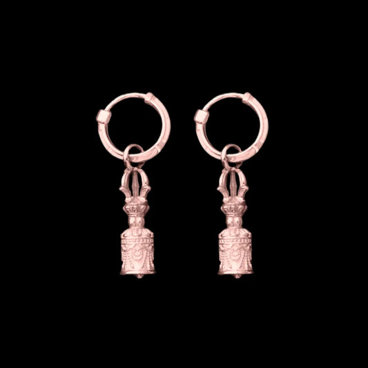 Vajra & Ghanta Earrings in 14K Rose Gold, Ghanta (Pair) variant product view