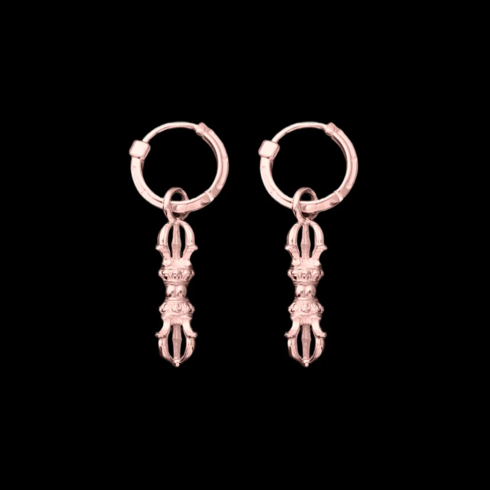 Vajra & Ghanta Earrings in 14K Rose Gold, Vajra (Pair) variant product view