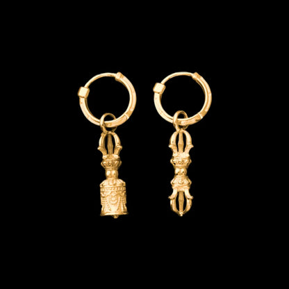 Vajra & Ghanta Earrings in 18K Gold, Vajra & Ghanta (Pair) variant product view