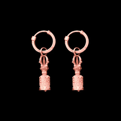 Vajra & Ghanta Earrings in 18K RGP, Ghanta (Pair) variant product view