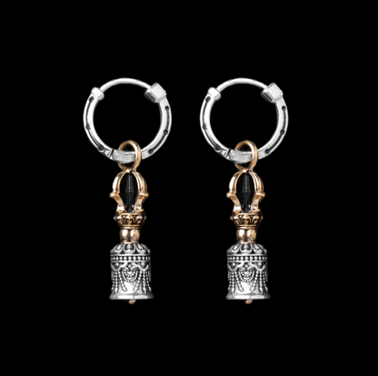 Vajra & Ghanta Earrings Ox.Silver & Brass Ghanta (Pair) exact variant image