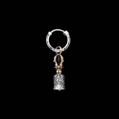 Vajra & Ghanta Earrings in Ox.Silver & Brass, Ghanta (Single) variant product view