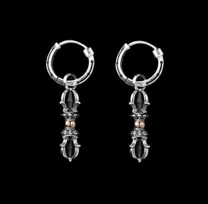 Vajra & Ghanta Earrings Ox.Silver & Brass Vajra (Pair) exact variant image