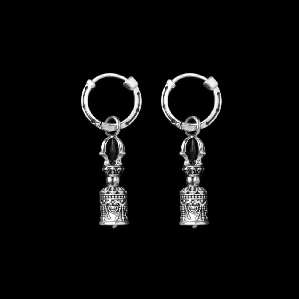 Vajra & Ghanta Earrings blackened silver Ghanta (Pair) exact custom variant image