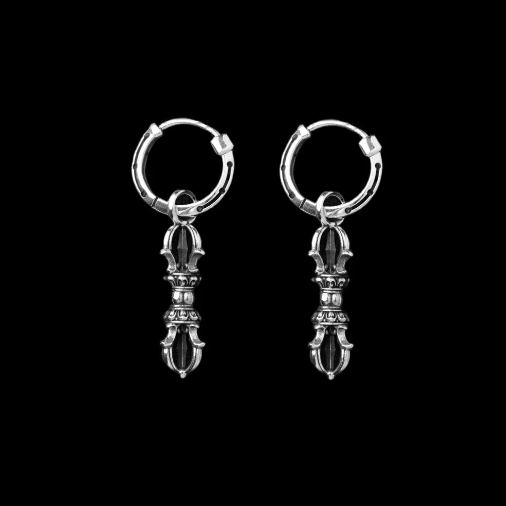Vajra & Ghanta Earrings blackened silver Vajra (Pair) exact custom variant image
