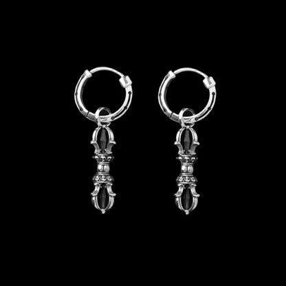 Vajra & Ghanta Earrings blackened silver Vajra (Pair) exact custom variant image