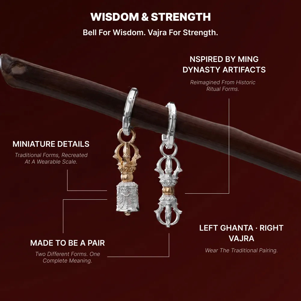 Vajra & Ghanta Earrings regular-finish product-design reference, view 12 of 14; custom material 14K Gold finish is not shown