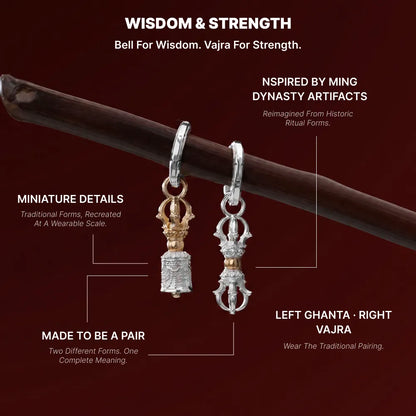 Vajra & Ghanta Earrings regular-finish product-design reference, view 12 of 14; custom material 14K Gold finish is not shown