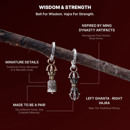 Vajra & Ghanta Earrings regular-finish product-design reference, view 12 of 14; custom material Ox.Silver finish is not shown