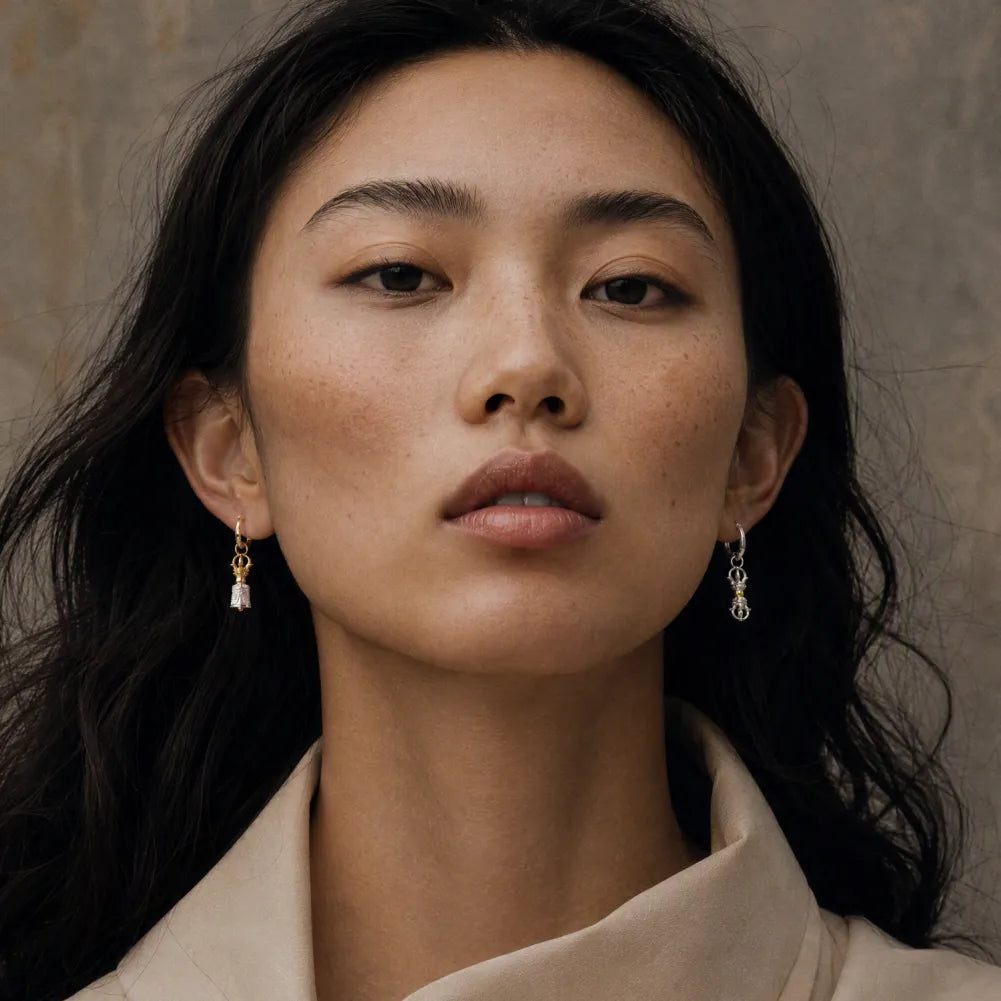 Vajra & Ghanta Earrings regular-finish product-design reference, view 10 of 14; custom material 14K Gold finish is not shown