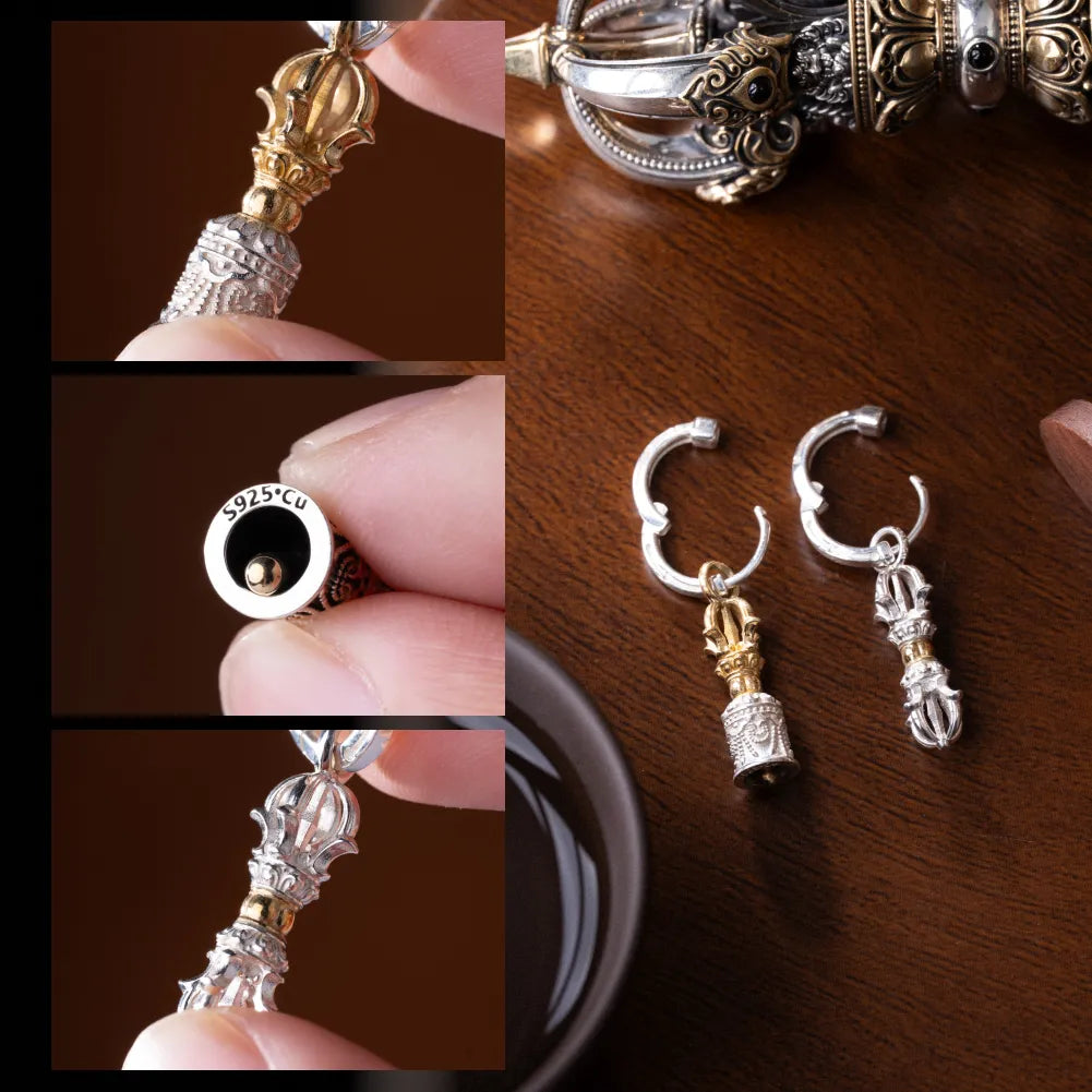 Vajra & Ghanta Earrings regular-finish product-design reference, view 8 of 14; custom material Platinum finish is not shown