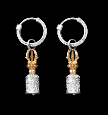 Vajra & Ghanta Earrings Silver & Brass Ghanta (Pair) exact variant image