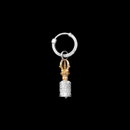 Vajra & Ghanta Earrings in Silver & Brass, Ghanta (Single) variant product view