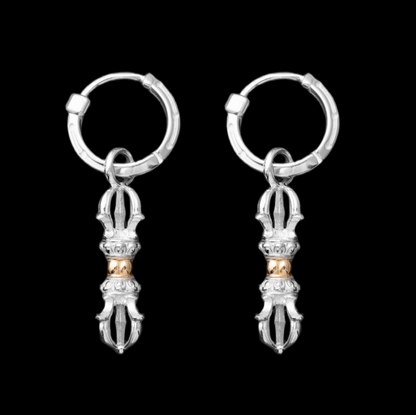 Vajra & Ghanta Earrings Silver & Brass Vajra (Pair) exact variant image