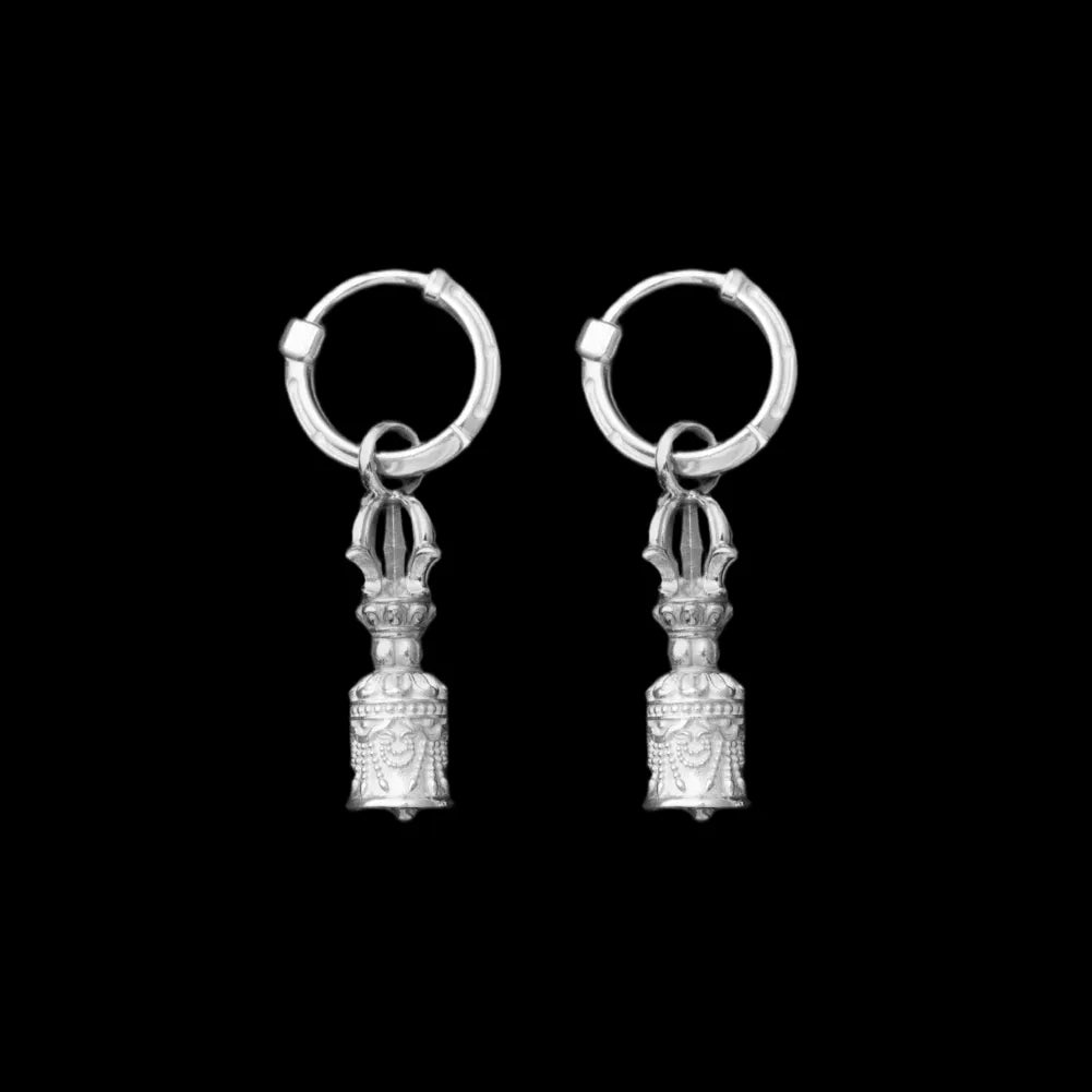Vajra & Ghanta Earrings in Silver, Ghanta (Pair) variant product view